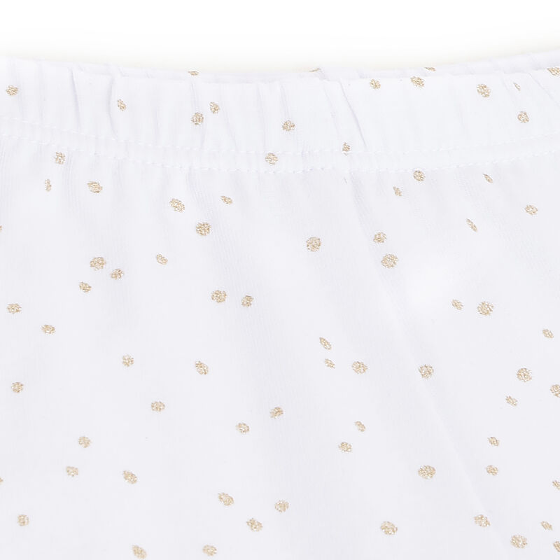 Girls White Applique Outfit with Leggings image number 6